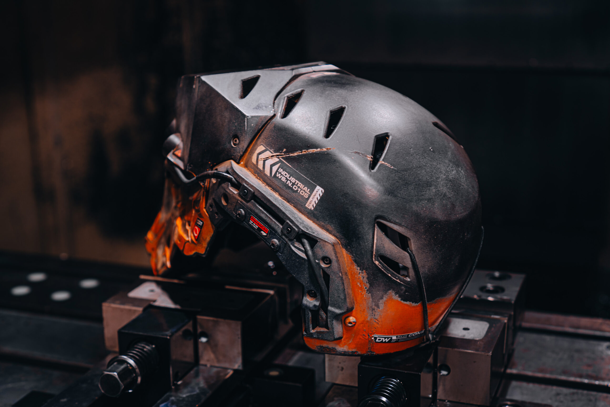 Apex Predator Battle-worn custom made cyberpunk airsoft helmet 7